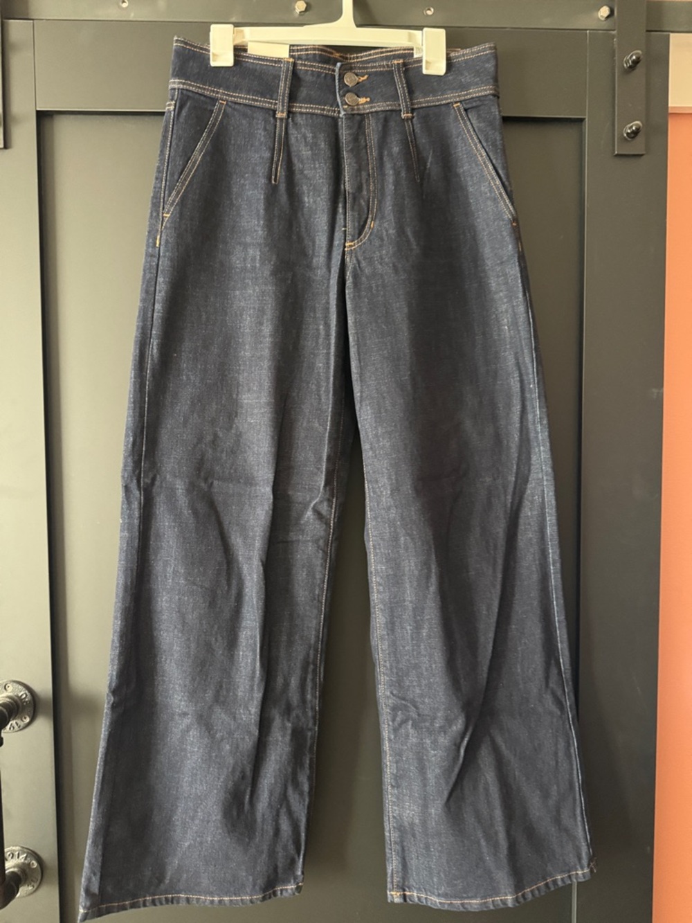Women’s Banana Republic Wide-Leg High Rise Dark Blue Jeans - 30 Tall